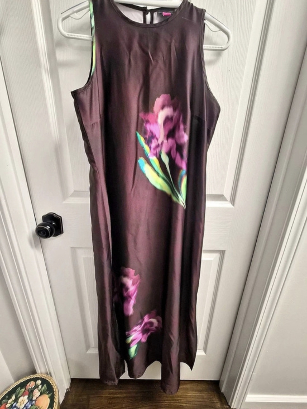 Vince Camuto Floral Maxi Dress in Purple & Pink Size Medium Boho Whimsigoth Fall